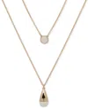 Dkny Gold-tone White Bead Two-row Pendant Necklace, 16" + 3" Extender