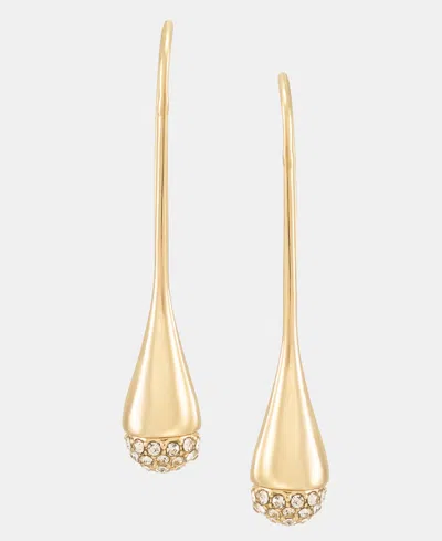 Dkny Gold-tone Crystal Pave Beaded Threader Earrings In Pattern