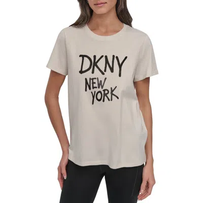 Dkny Graffiti Logo Graphic T-shirt In Neutral