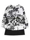 Dkny Graffiti-print Layered Minidress In White