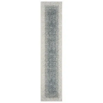 Dkny Grand Street Ivory Blue Modern Indoor Rug In Blue;ivory