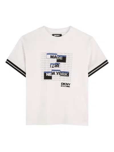 Dkny Kids' Graphic-print T-shirt In Neutral