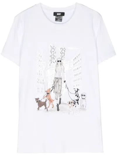 Dkny Graphic-print T-shirt In White