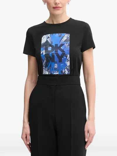 Dkny Graphic-print T-shirt In Black