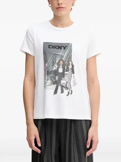 Dkny Graphic-print T-shirt In White