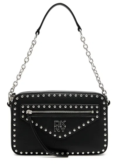 Dkny Green Point Studded Leather Camera Bag In Black