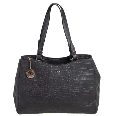 Dkny Grey Leather And Leather Totes Bag In Gray