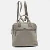 Dkny Grey Leather Convertible Backpack In Pattern