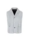 Dkny Metallic-thread Striped Vest In Grey