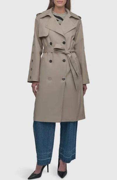 Dkny Grommet Sleeve Trench Coat In Pebble