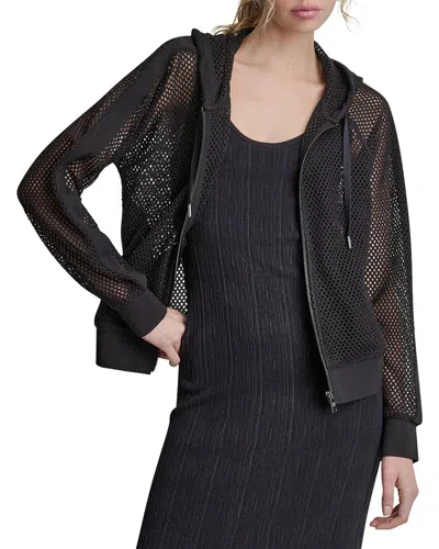 Dkny Grove Crochet Jacket In Black