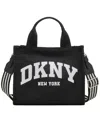 Dkny Hadlee Logo Small Tote Bag In Black,silver
