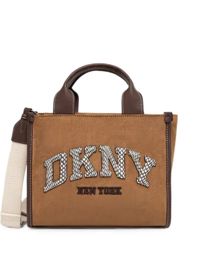 Dkny Hadlee Logo-appliqué Tote Bag In Brown