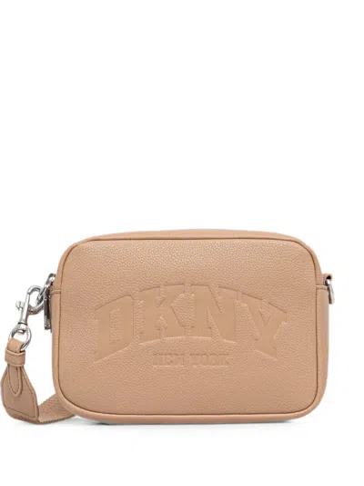 Dkny Hadlee Logo-debossed Shoulder Bag In Brown