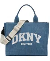 Dkny Hadlee Medium Cotton Logo Tote In Blue