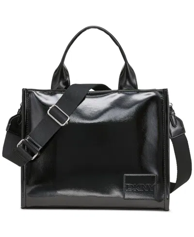 Dkny Hadlee Small Tote In Black,silv
