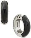 Dkny Half Resin Jet Hoop Earrings In Black