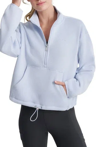 Dkny Women's Fleece Half-zip Bungee-hem Sweatshirt In Rain