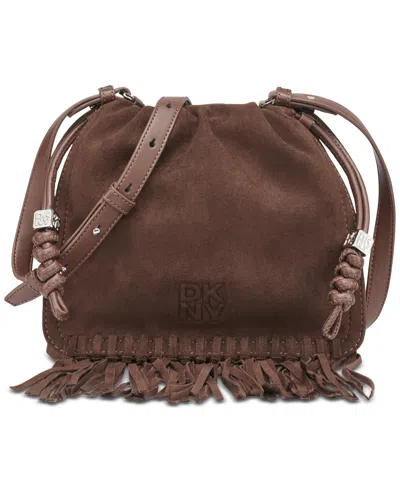 Dkny Halle Small Drawstring Crossbody In Brown