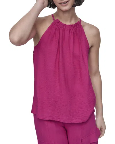 Dkny Halter Crinkle Top In Pink