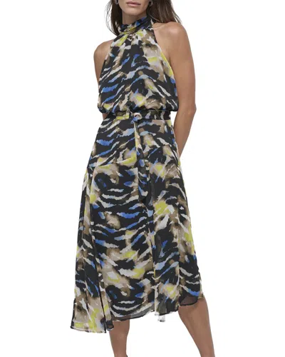 Dkny Halter Midi Dress In Multi