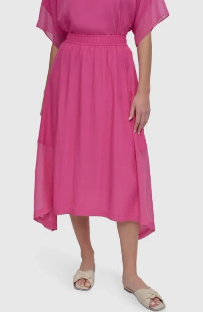 Dkny Handkerchief Hem Maxi Skirt In Pink