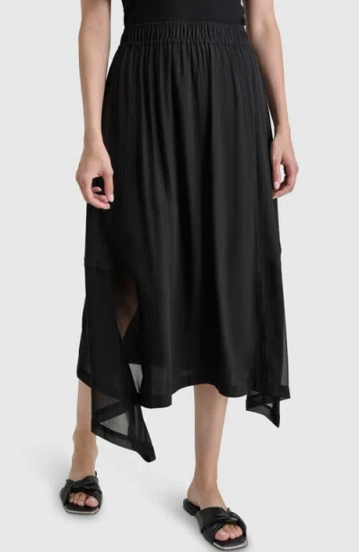 Dkny Handkerchief Hem Maxi Skirt In Black