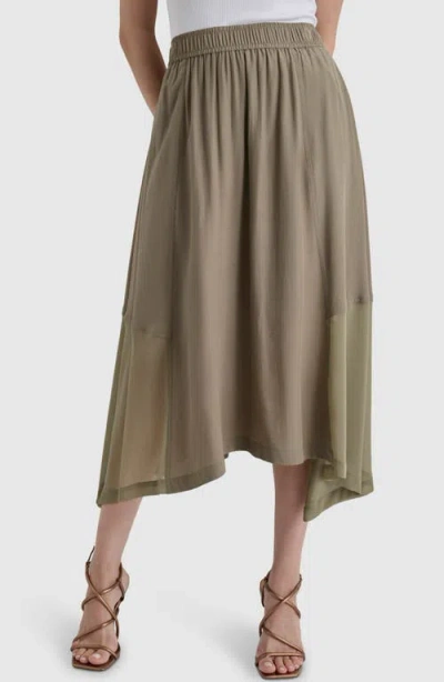 Dkny Handkerchief Hem Maxi Skirt In Green