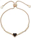 Dkny Heart Stone Slider Bracelet In Black