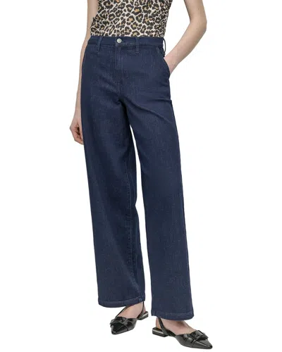 Dkny High Rise Blackout Wide Leg Jean In Blue