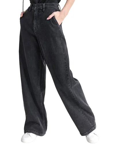 Dkny Glazed Contrast Stitch Straight Leg Pants In Black