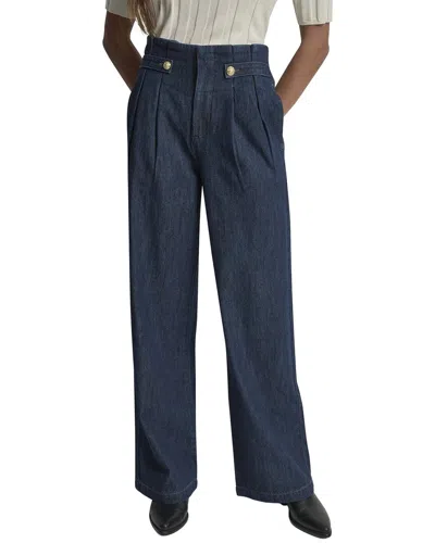 Dkny High Rise Carmine Wash Wide Leg Jean In Blue