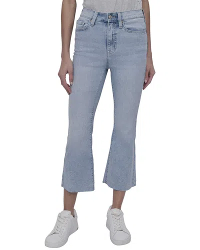 Dkny High Rise Ecru Flare Jean In Black
