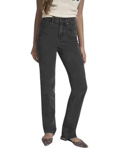 Dkny High Rise Ecru Relaxed Straight Jean In Brown
