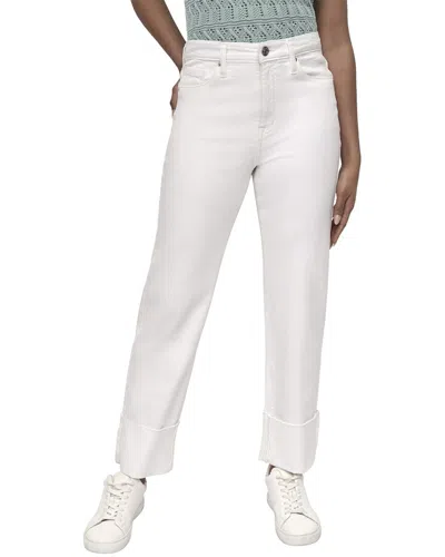 Dkny High Rise Ecru Relaxed Straight Jean In Animal Print