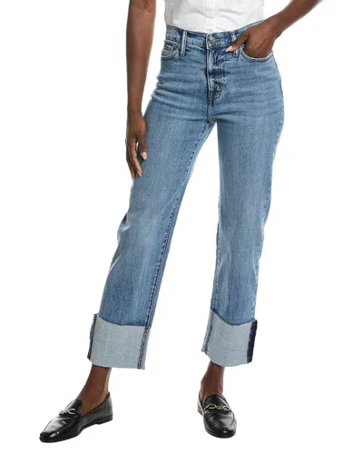 Dkny High Rise Ecru Relaxed Straight Jean In Jei-westside