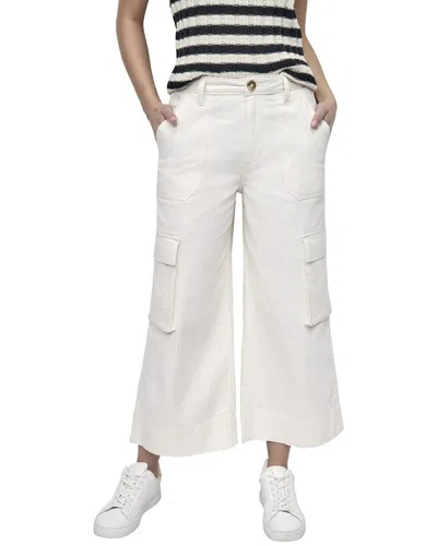 Dkny High Rise Ecru Wide Leg Stretch Jean In White