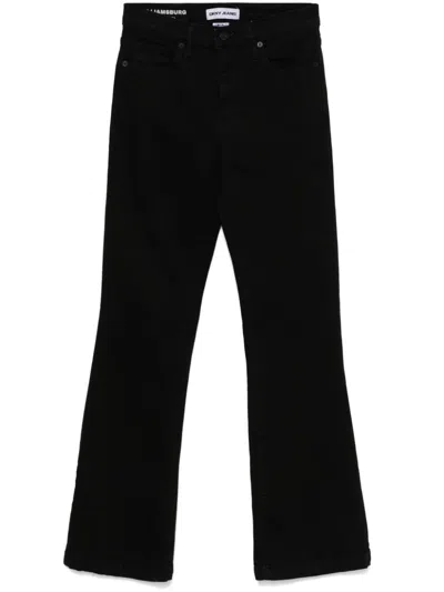 Dkny High-rise Flared Jeans In Black