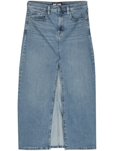 Dkny High-rise Maxi Denim Skirt In Blue