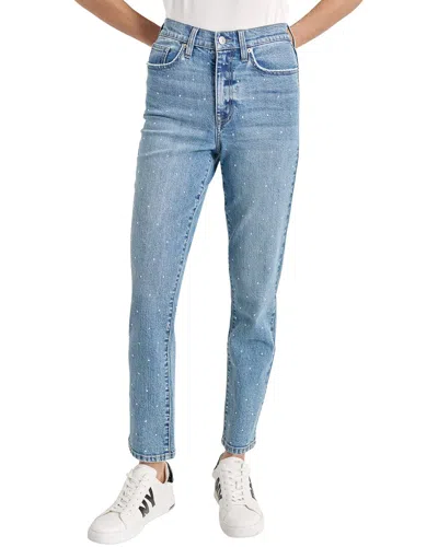 Dkny High Rise Ocean Slim Straight Jean In Blue
