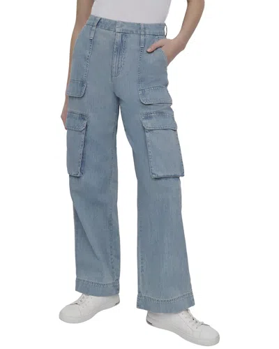 Dkny High Rise Rooftop Relaxed Straight Jean In Blue