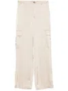 Dkny High-rise Satin Trousers In 中性色