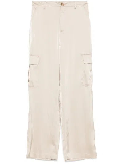 Dkny High-rise Satin Trousers In 中性色