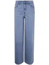Dkny High Rise Rhinestud Embellished Wide Leg