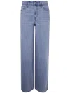 Dkny High Rise Rhinestud Embellished Wide Leg In Blue