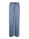 Dkny High Rise Rhinestud Embellished Wide Leg In Blue