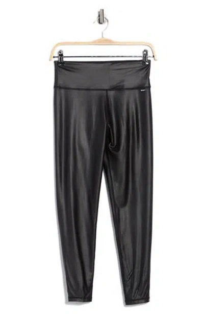 Dkny High Waist Faux Leather Leggings In Blue