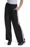 Dkny High Waist Modified Wide Leg Track Pants In Black