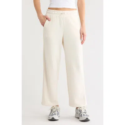Dkny High Waist Relaxed Straight Leg Jacquard Mix Pants In Yellow
