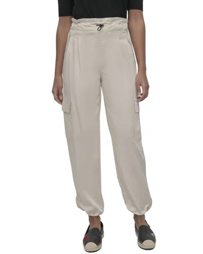 Dkny High Waist Soft Cargo Pant In Neutral